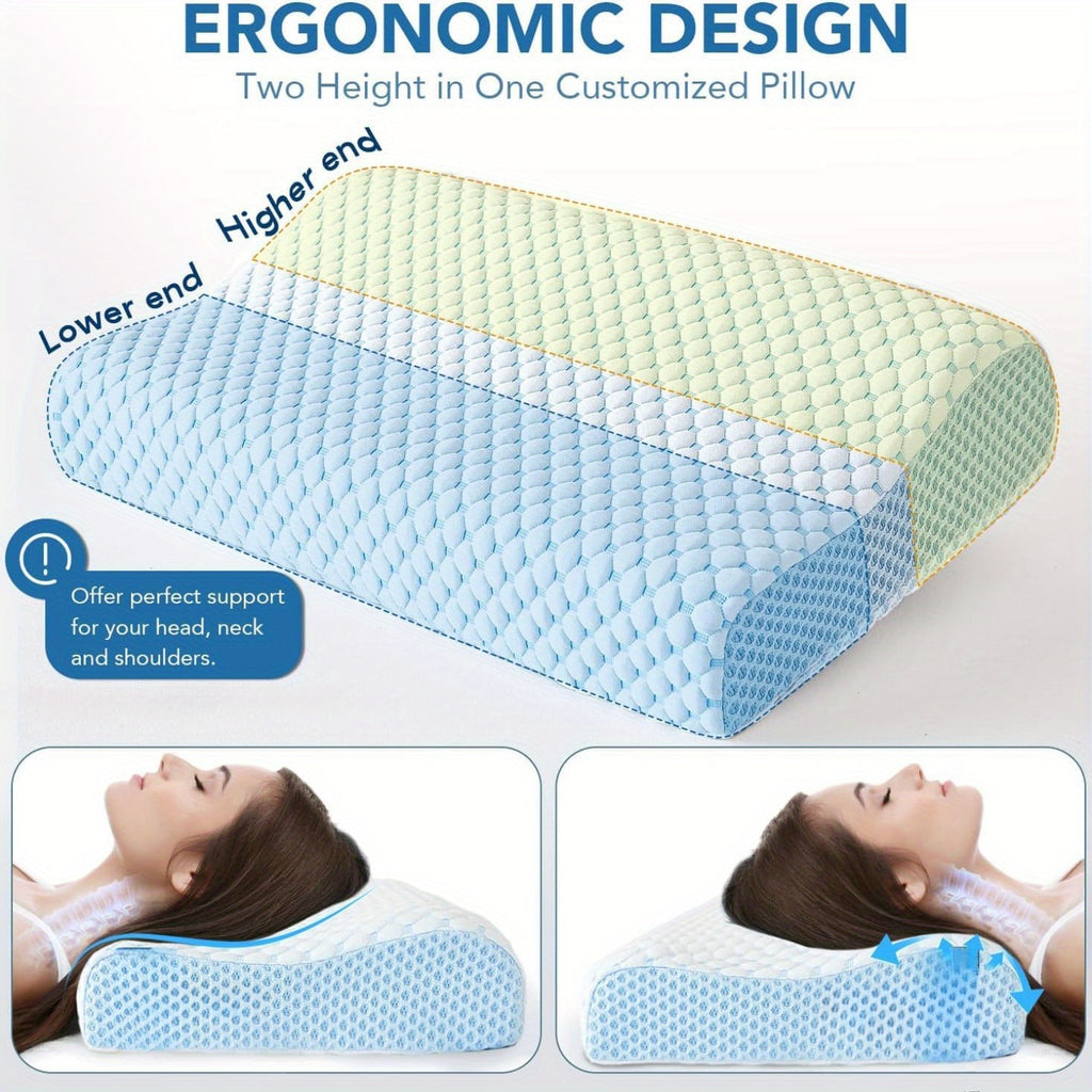1pc Cervical Support Pillow for Sleep, Ergonomic Cool for Neck And Shoulder Comfort, Suitable for Adults Who Sleep on Their Side, Back, Or Stomach