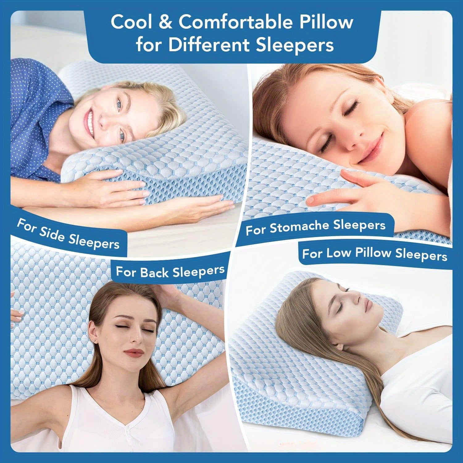 1pc Cervical Support Pillow for Sleep, Ergonomic Cool for Neck And Shoulder Comfort, Suitable for Adults Who Sleep on Their Side, Back, Or Stomach