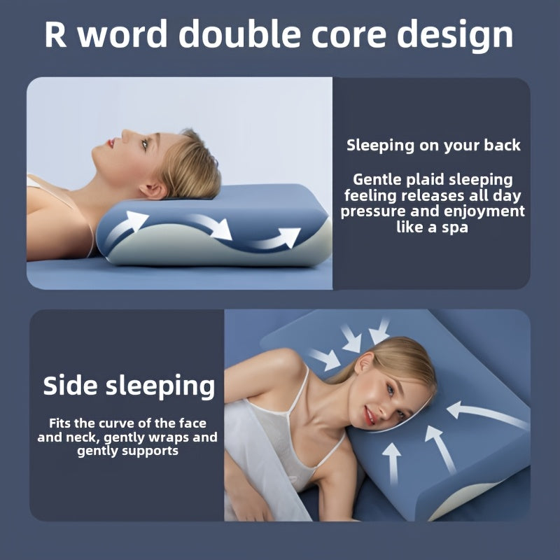 Introducing a New Dual Core Deep Sleep Pillow Designed Specifically for Neck Support with Slow Rebound Function. This Hotel Grade Adult Pillow Core Is Made of Highly Elastic and Breathable Materials, Designed with Ergonomics in Mind