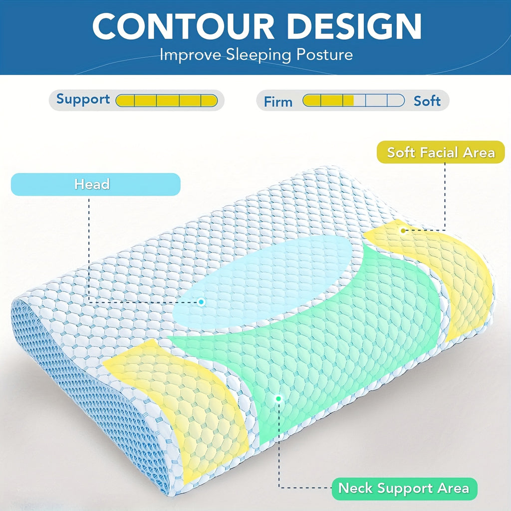 1pc Cervical Support Pillow for Sleep, Ergonomic Cool for Neck And Shoulder Comfort, Suitable for Adults Who Sleep on Their Side, Back, Or Stomach