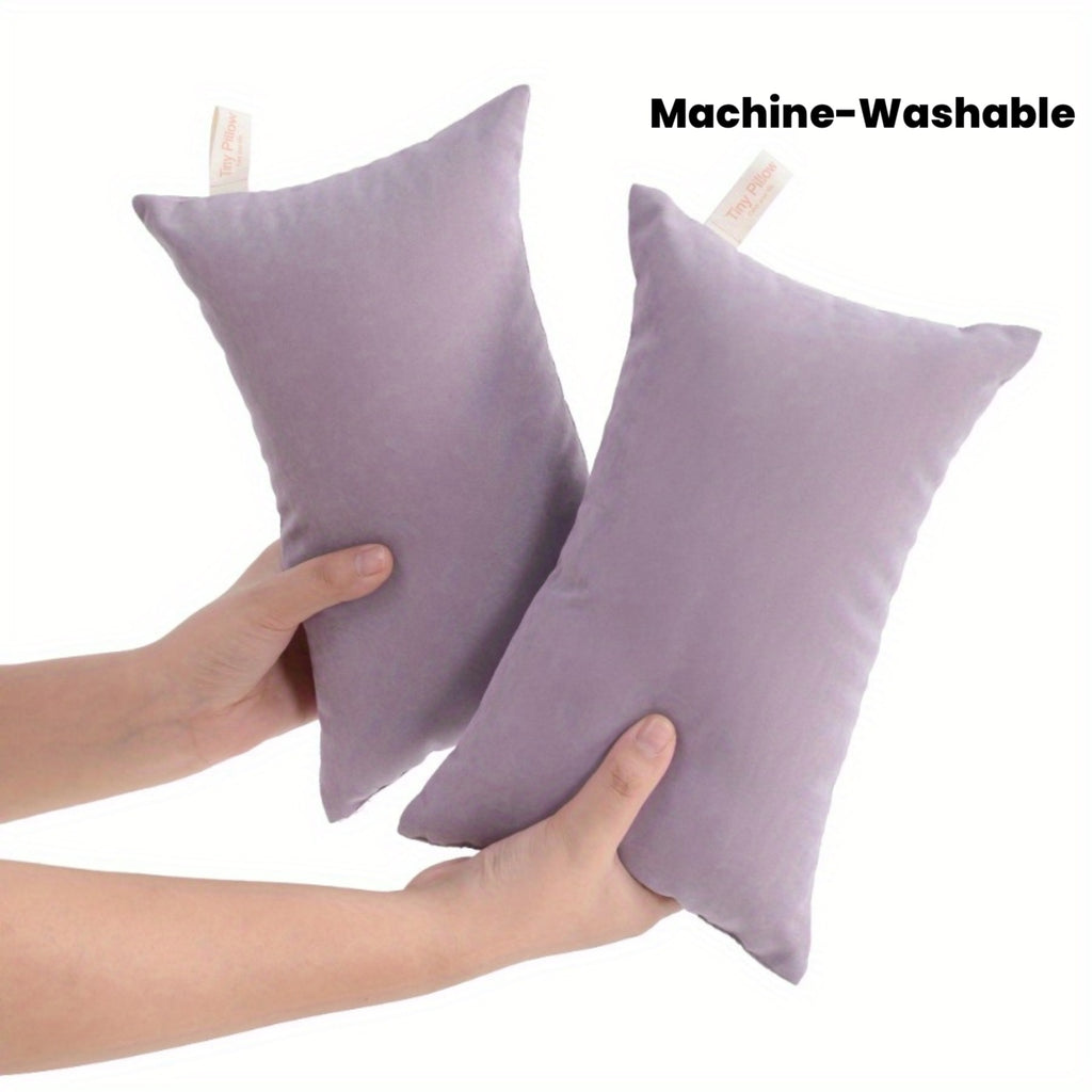 2 Pack Pillows, Down Alternative Microfiber Mini Pillows for Travel, Soft Machine Washable Small Pillows