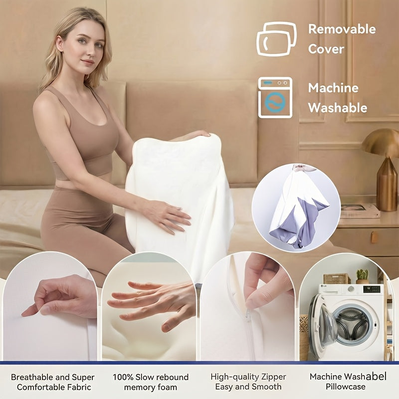 Cervical Pillow, Neck Pillow, Butterfly-Shaped Memory Foam Pillow for Ergonomic Neck, Rebound Relaxation Neck Pillow, Suitable for Back And Side Sleepers, Comes with a Machine-Washable Pillowcase