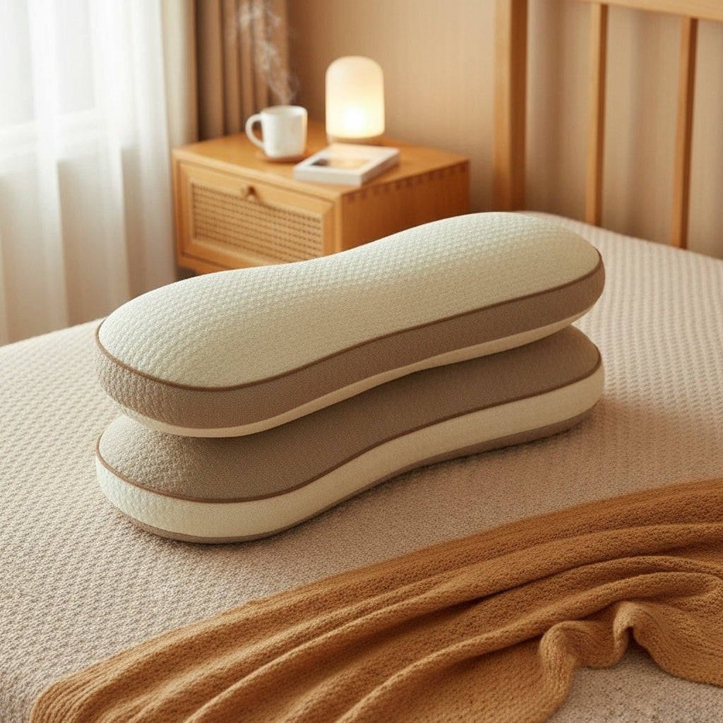 Ergonomic Body Pillow, Cervical Neck Support Pillow with Curved Design, Breathable & Skin-Friendly for Deep Sleep, Ideal for Single Use