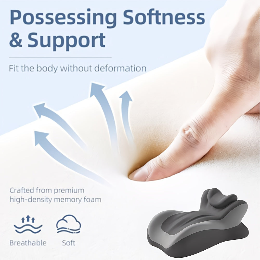 Set of 2 Ergonomic Support Cushions, Including a Smaller Pillow. Versatile Prone Pillow, Breathable for Bed Use, Ideal for Side And Back Sleepers, Made of Memory Foam, with a Removable Cover, Providing Multi-Functional Back Support