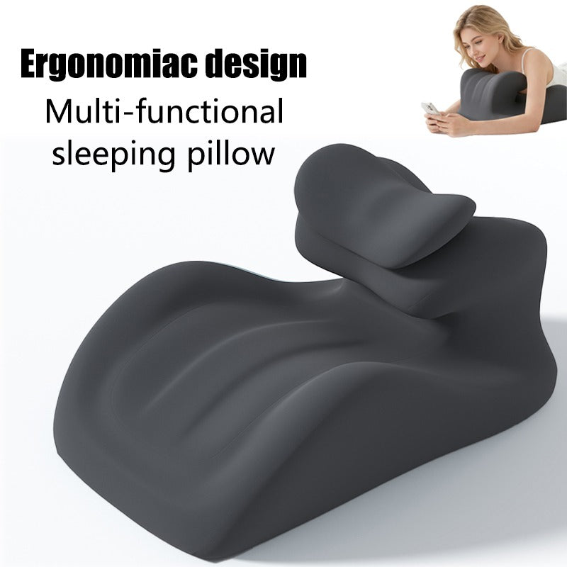 Ergonomic Memory Foam Prone Pillow, Multi-Purpose Back Cervical Lumbar, Breathable Soft Material, Versatile for Office Reading Bed Use, Thoughtful Valentine's Day Gift for Family Friends.