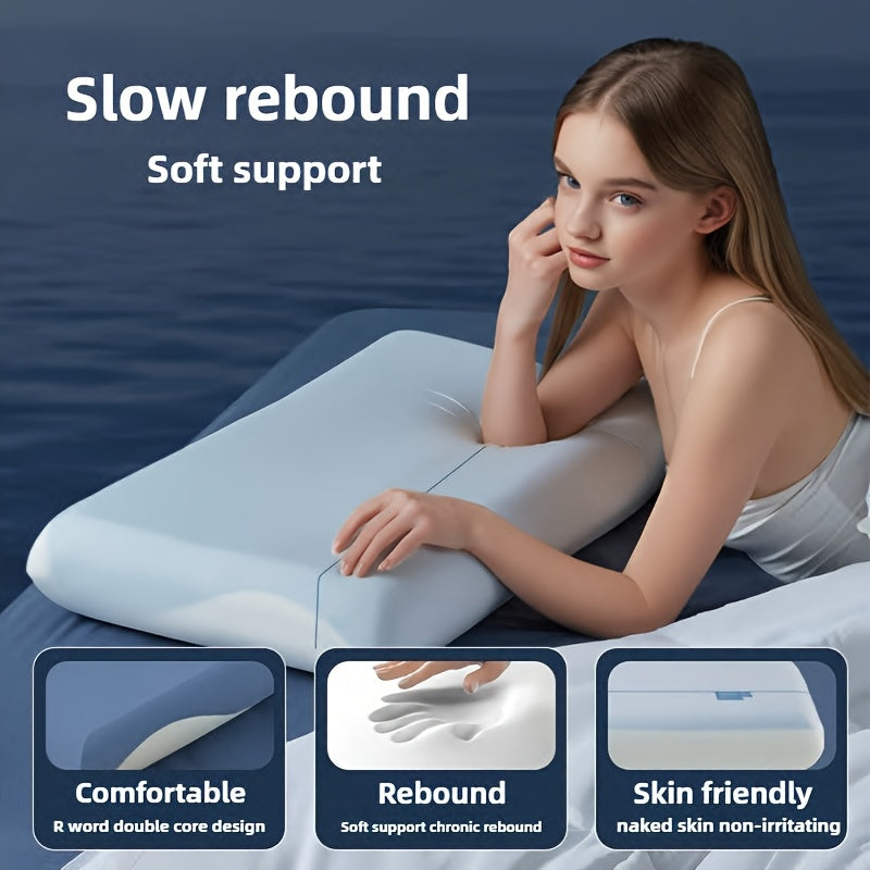 Introducing a New Dual Core Deep Sleep Pillow Designed Specifically for Neck Support with Slow Rebound Function. This Hotel Grade Adult Pillow Core Is Made of Highly Elastic and Breathable Materials, Designed with Ergonomics in Mind