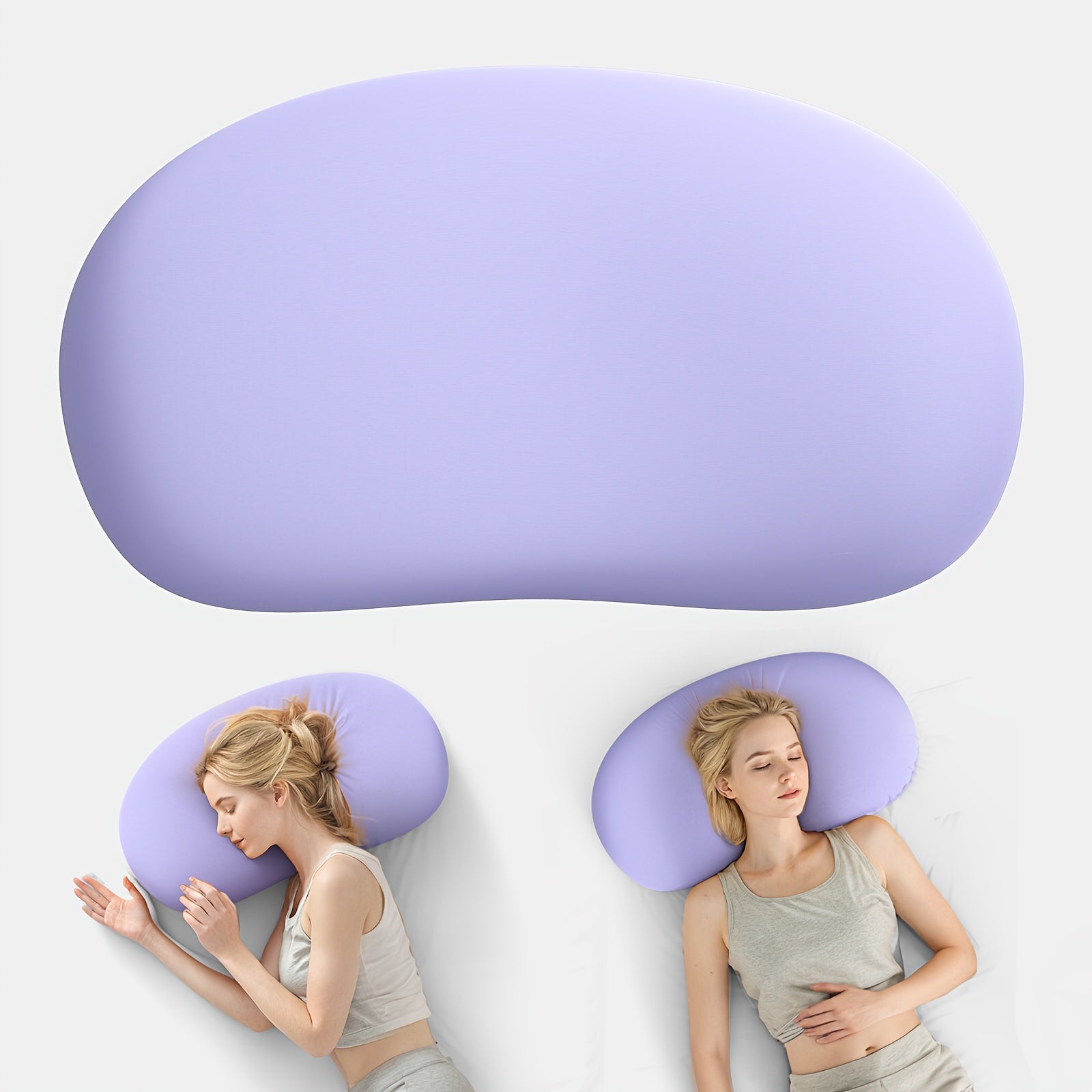 1pc Soft Cloud Pillow, Neck Pillow, Ergonomic design for Side and Stomach Sleepers, Breathable Ice Bed Pillow All Seasons, Smooth and Cool, Close to the Head Curve, Multiple Colors Available