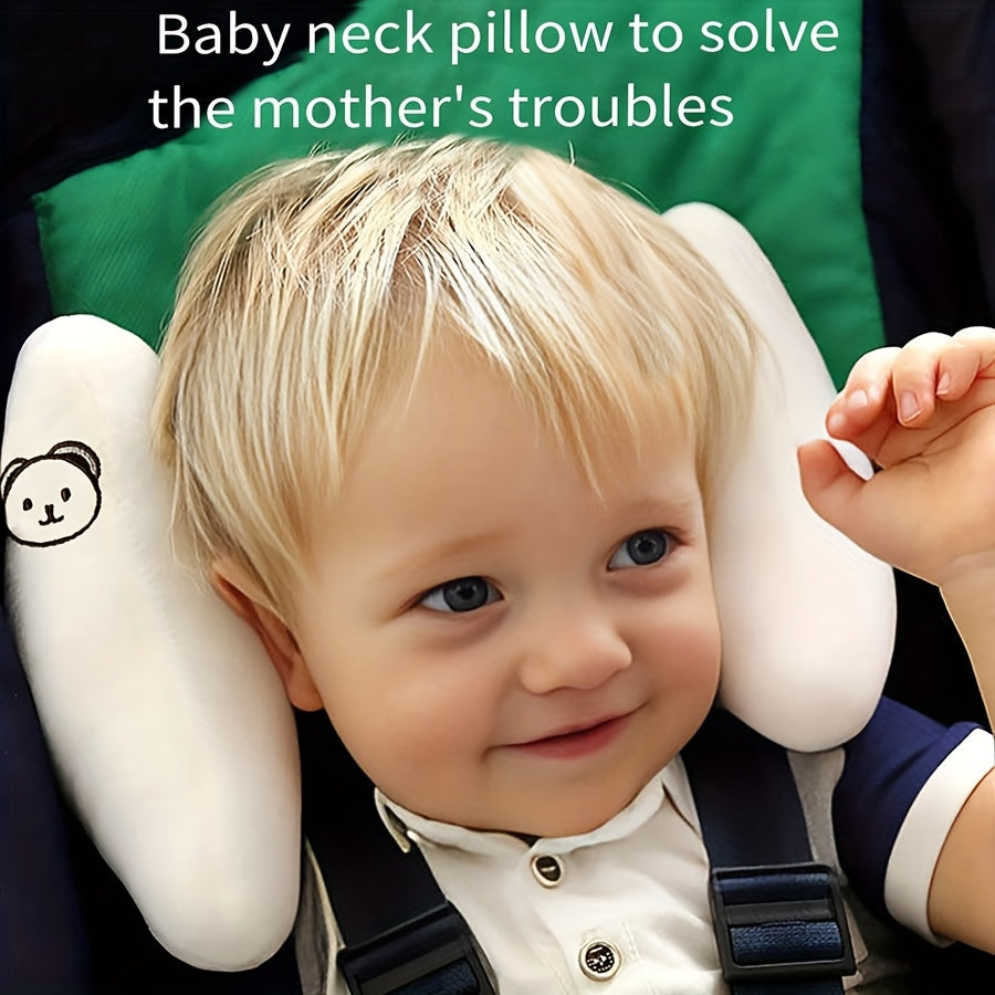 1 Youngsters's Travel Pillow - Neck and Head Support Cushion with Cartoon Pattern, Suitable for Car Seats and Strollers