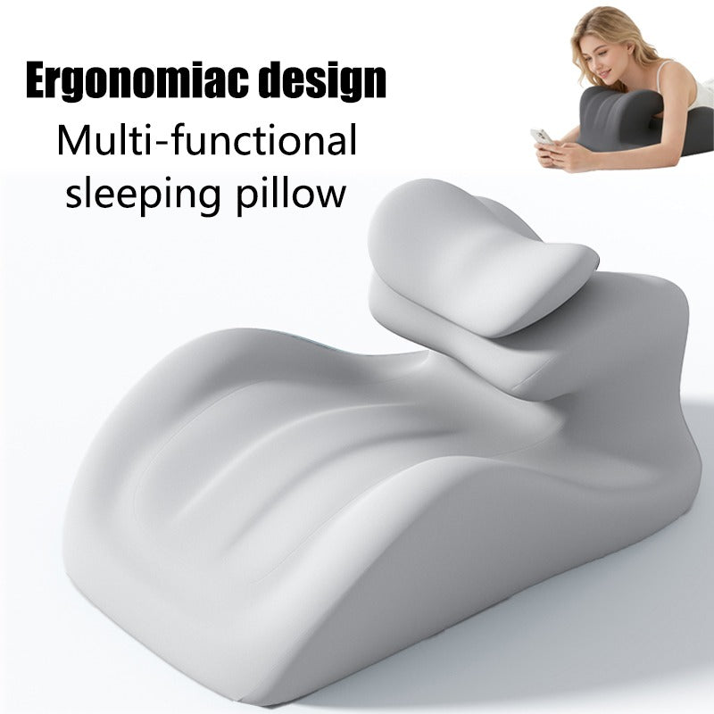 Ergonomic Memory Foam Prone Pillow, Multi-Purpose Back Cervical Lumbar, Breathable Soft Material, Versatile for Office Reading Bed Use, Thoughtful Valentine's Day Gift for Family Friends.