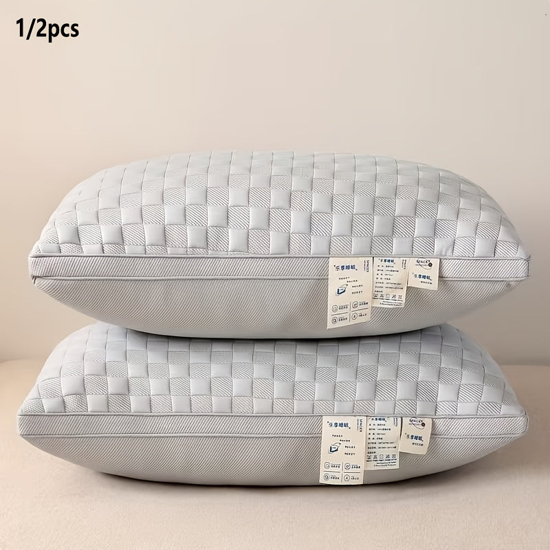 1\u002F2pcs of High-End Luxury Soft And Comfortable Pillows, Five-Star Hotel Quality, Bedding for Home Use, Adult Single High Pillows, Fluffy And Resilient, Designed to Promote Sleep And Support The Neck, Machine Washable, Moisture-Wicking