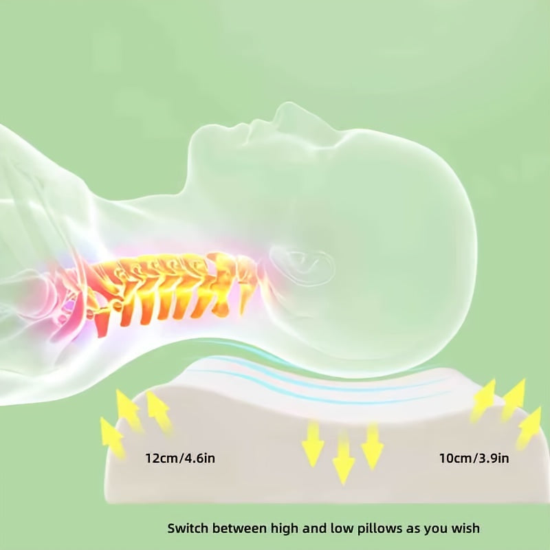 1pc of Newly Upgraded High-Low Smooth Latex Pillow, Comfortable And Durable, Can Help You Fall Asleep Better Quality, Suitable for Bedrooms, Living Rooms, Dormitories, Hotels, Etc., Suitable for All Seasons