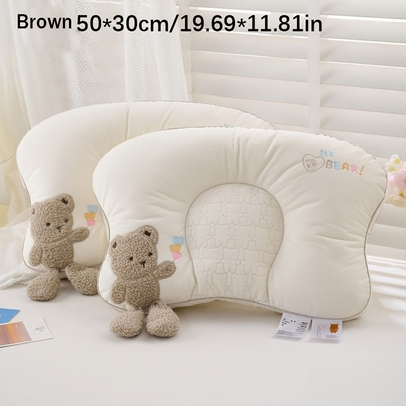 1 Adorable Bear-shaped Pillow • Plush Bear Face and Heart-shaped Cutout • Four-season Neck and Cervical Support • Soft Stuffed Animal Bed Accessory • Comfortable Fit • Supportive • All-season Support • Modern Style • Exquisite Gift