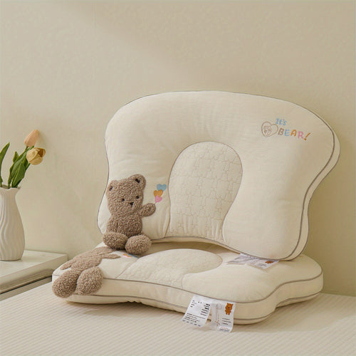 1 Adorable Bear-shaped Pillow • Plush Bear Face and Heart-shaped Cutout • Four-season Neck and Cervical Support • Soft Stuffed Animal Bed Accessory • Comfortable Fit • Supportive • All-season Support • Modern Style • Exquisite Gift