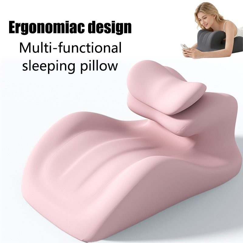 Ergonomic Memory Foam Prone Pillow, Multi-Purpose Back Cervical Lumbar, Breathable Soft Material, Versatile for Office Reading Bed Use, Thoughtful Valentine's Day Gift for Family Friends.