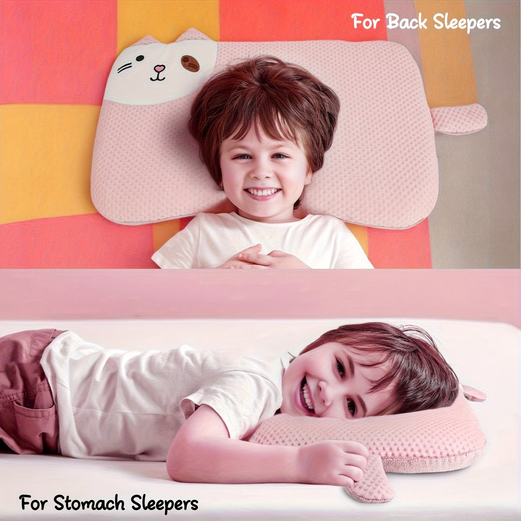 Ultra-Soft Pillow, Ultra-Thin Pillow, All-Season Pillow with Cartoon Design, Includes Pillowcase for Easy Sleep