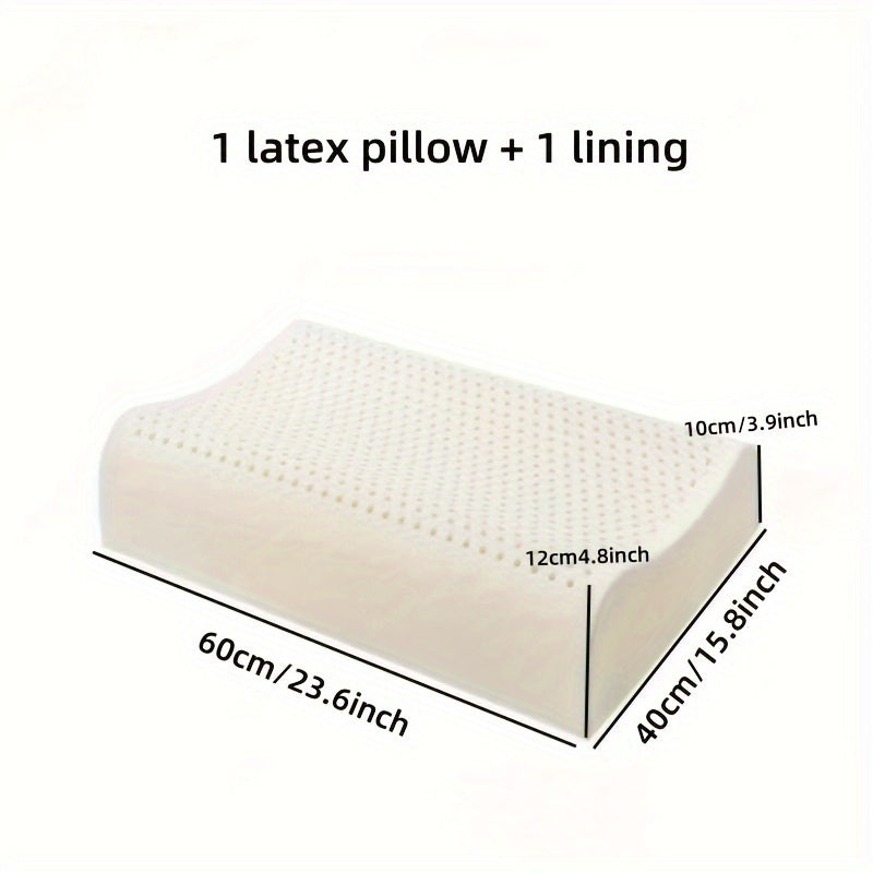 1pc of Newly Upgraded High-Low Smooth Latex Pillow, Comfortable And Durable, Can Help You Fall Asleep Better Quality, Suitable for Bedrooms, Living Rooms, Dormitories, Hotels, Etc., Suitable for All Seasons