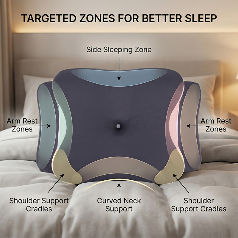 Cervical Pillow, Neck Pillow, Butterfly-Shaped Memory Foam Pillow for Ergonomic Neck, Rebound Relaxation Neck Pillow, Suitable for Back And Side Sleepers, Comes with a Machine-Washable Pillowcase