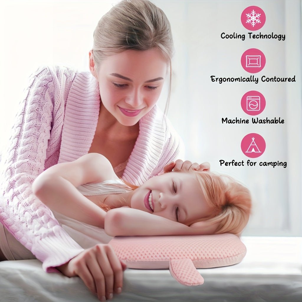 Ultra-Soft Pillow, Ultra-Thin Pillow, All-Season Pillow with Cartoon Design, Includes Pillowcase for Easy Sleep