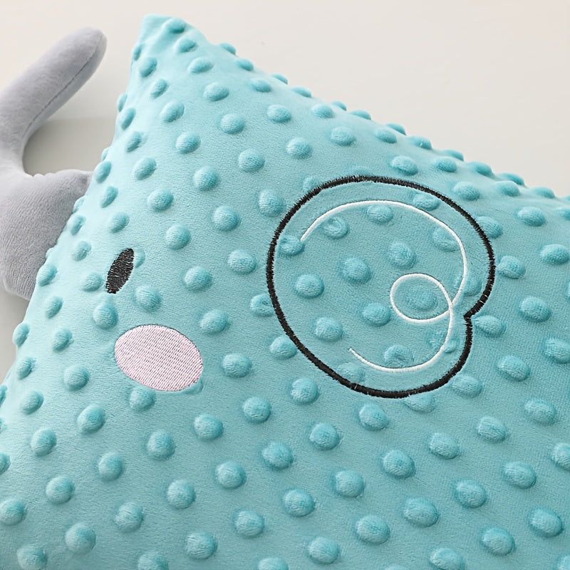 2pcs (pillowcase + Pillow Core). Elephant Pillowcase + Pillow Core, Cartoon Pillowcase, Bean Plush Fabric, Exquisite Embroidery, 3D Comfort Pillow - Skin-friendly and Breathable, Zippered Closure, Fluffy and Soft, Non-sagging, High-elastic Fiber.